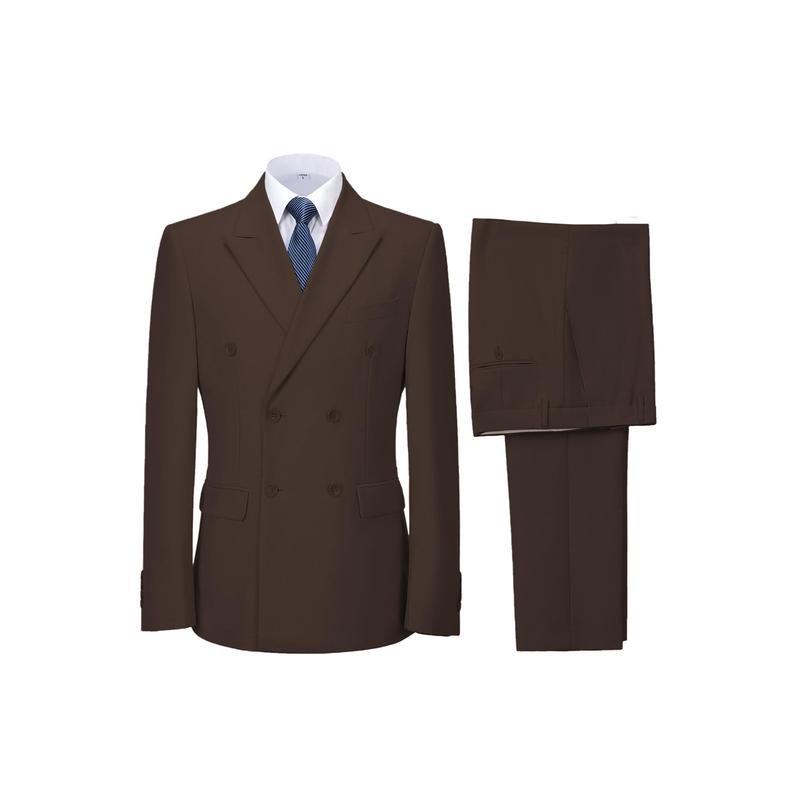 Men's Slim Fit 2-Piece Business Suits | Solid Color Wedding Groom Outfit | Custom Jacket, Vest & Trousers | Formal Office & Ceremony Attire | Versatile Business to Casual Wear Menswear