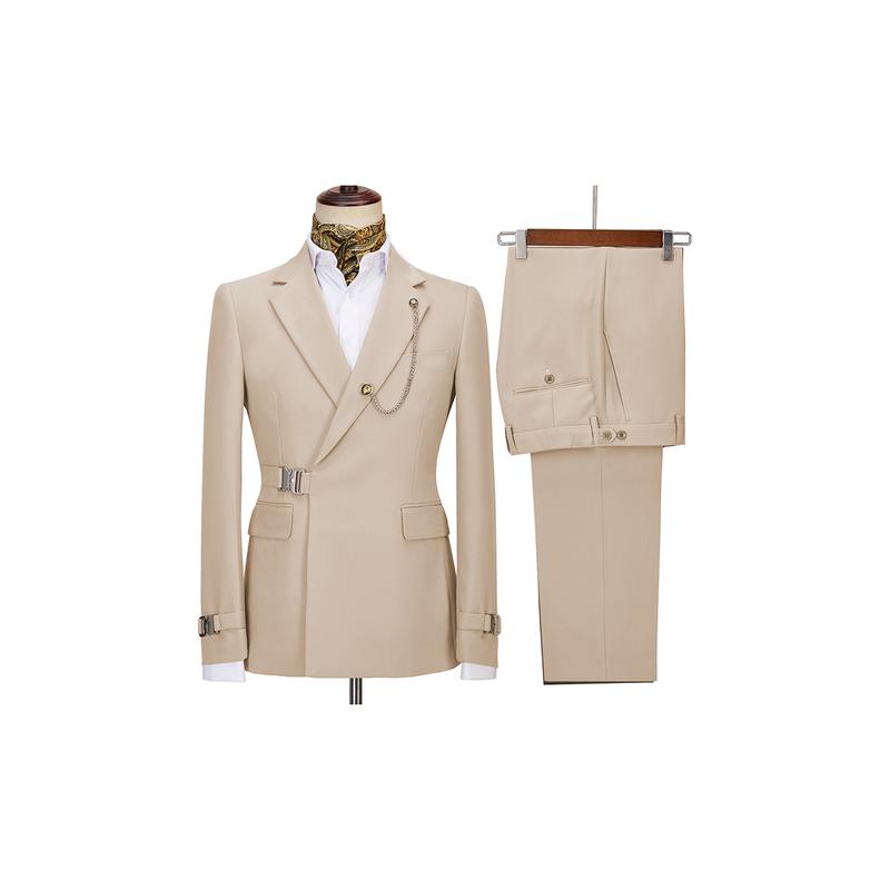 Men's 2-Piece Slim Fit Suits With Long Sleeve Vintage-Inspired Wedding Groom Tuxedo & Multi-Occasion Business & Party Attire & Solid Color Tailored Blazer & Pants Set for Formal& Casual Events