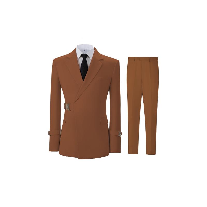 Men's 2-Piece Slim Fit Suits With Long Sleeve Vintage-Inspired Wedding Groom Tuxedo & Multi-Occasion Business & Party Attire & Solid Color Tailored Blazer & Pants Set for Formal& Casual Events