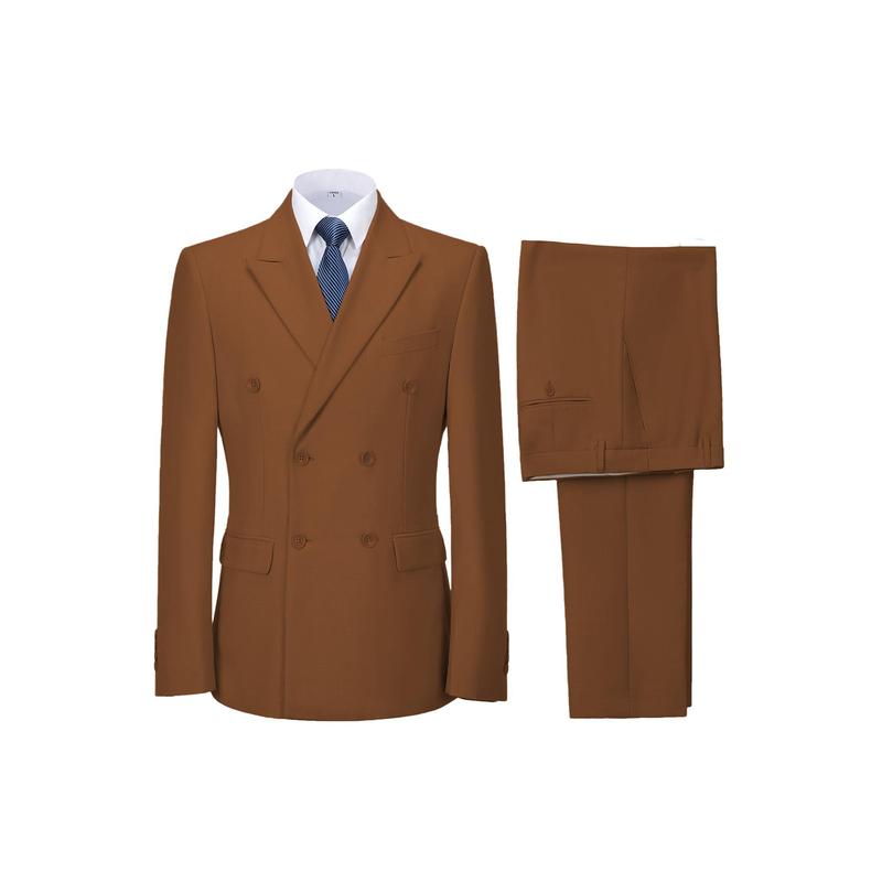 Men's Slim Fit 2-Piece Business Suits | Solid Color Wedding Groom Outfit | Custom Jacket, Vest & Trousers | Formal Office & Ceremony Attire | Versatile Business to Casual Wear Menswear