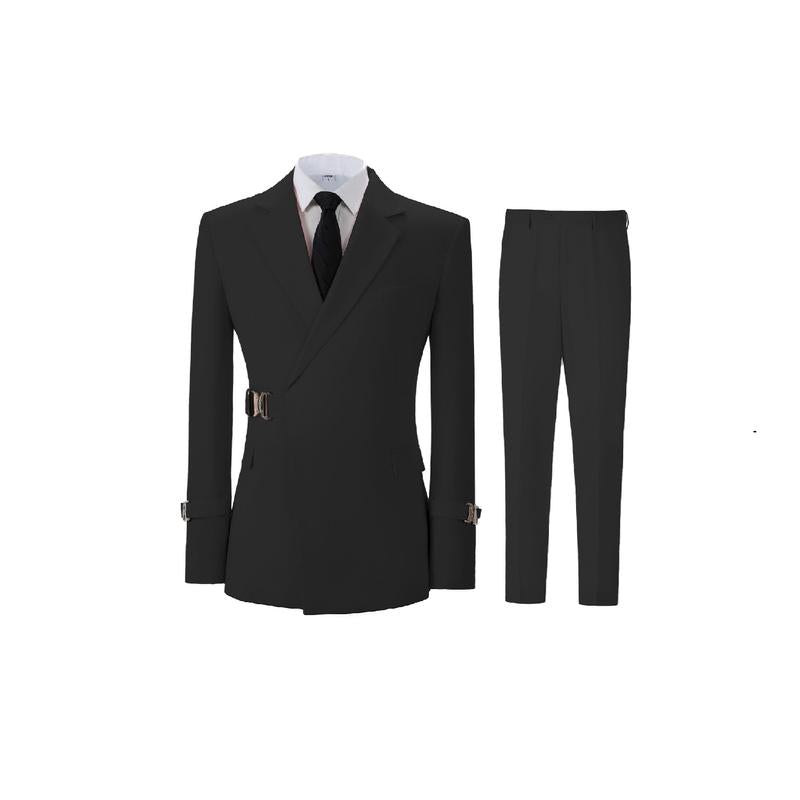 Men's 2-Piece Slim Fit Suits With Long Sleeve Vintage-Inspired Wedding Groom Tuxedo & Multi-Occasion Business & Party Attire & Solid Color Tailored Blazer & Pants Set for Formal& Casual Events