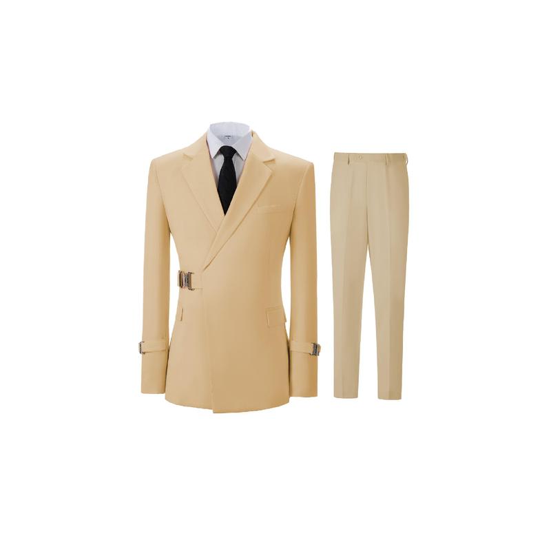 Men's 2-Piece Slim Fit Suits With Long Sleeve Vintage-Inspired Wedding Groom Tuxedo & Multi-Occasion Business & Party Attire & Solid Color Tailored Blazer & Pants Set for Formal& Casual Events