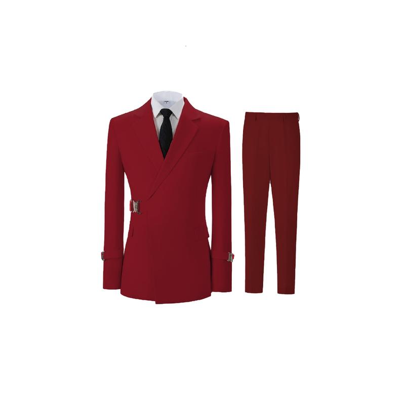 Men's 2-Piece Slim Fit Suits With Long Sleeve Vintage-Inspired Wedding Groom Tuxedo & Multi-Occasion Business & Party Attire & Solid Color Tailored Blazer & Pants Set for Formal& Casual Events