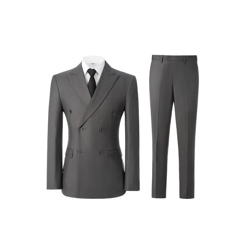 Men's Slim Fit 2-Piece Business Suits | Solid Color Wedding Groom Outfit | Custom Jacket, Vest & Trousers | Formal Office & Ceremony Attire | Versatile Business to Casual Wear Menswear